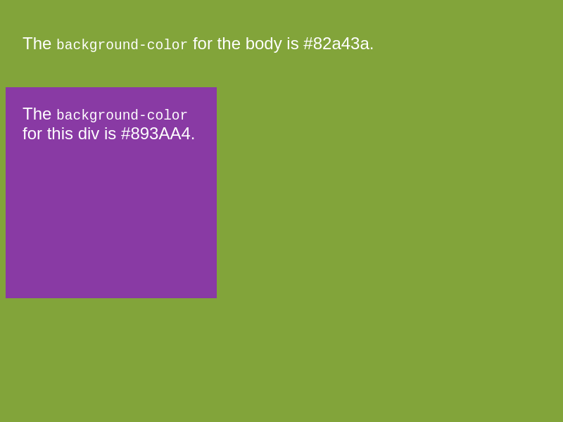 Browser Preview of BACKGROUND-COLOR